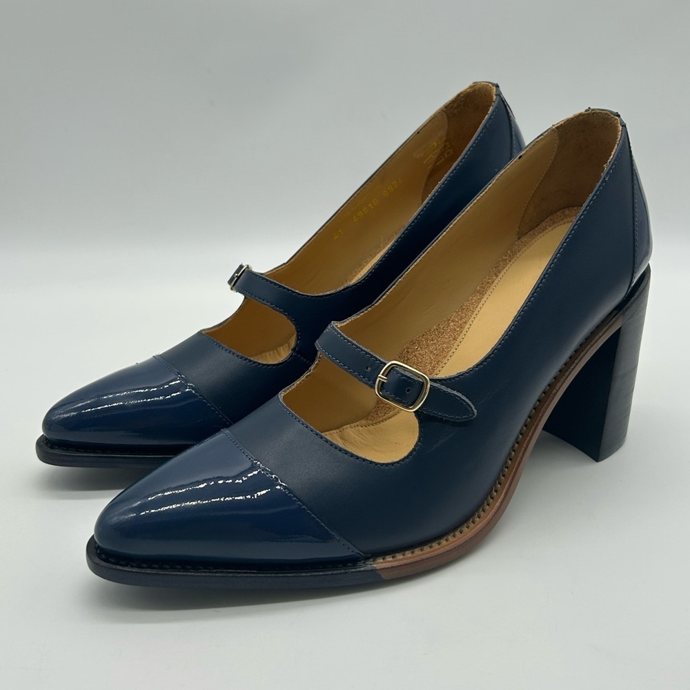The Office of Angela Scott Miss Eliza Navy Mary Jane Heels Size EU 41 US 11 NWT - Picture 6 of 13